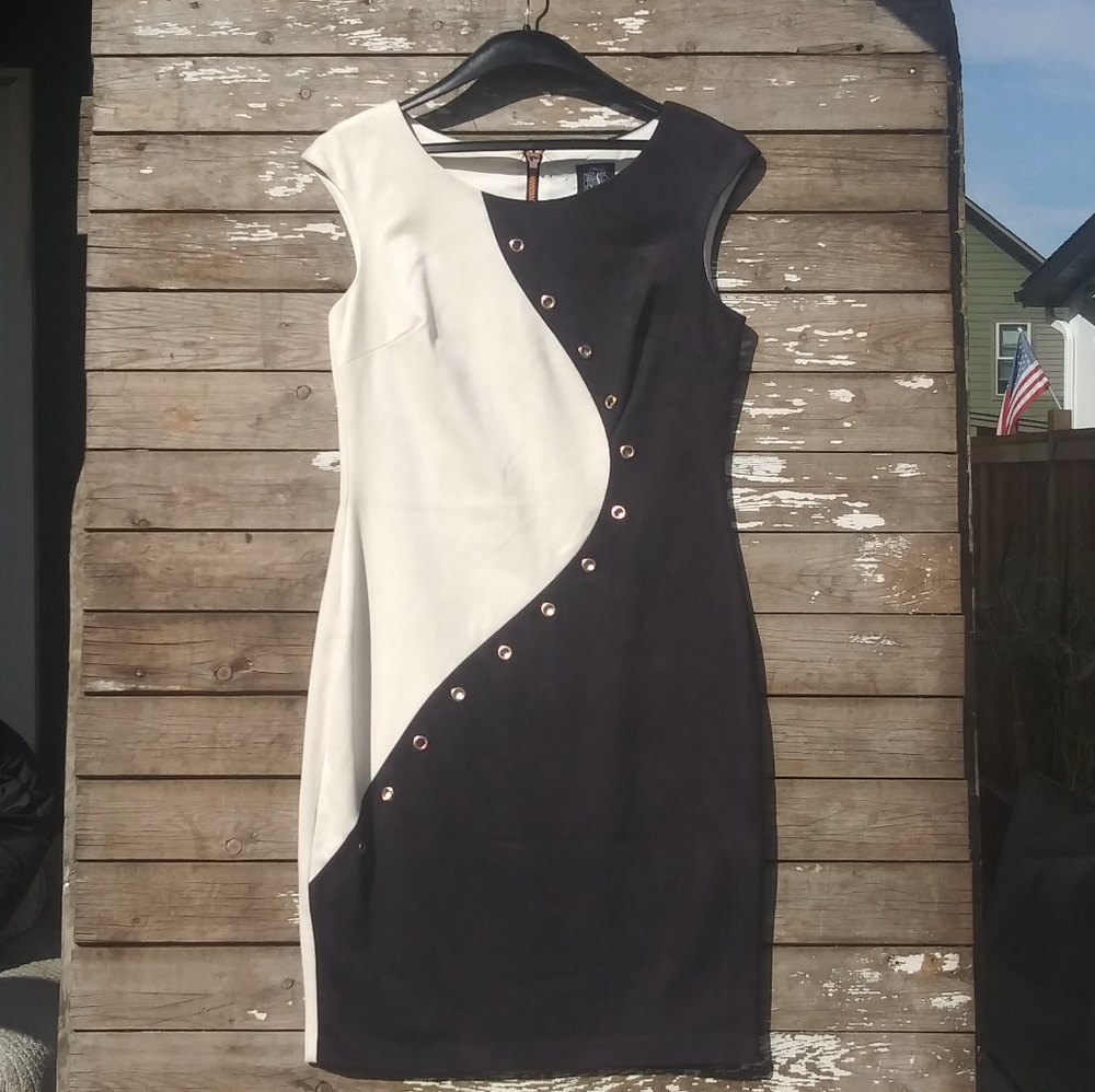 JAX | Hot Black & White Midthigh Sleevless Dress